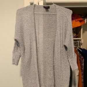 Fuzzy grey cardigan